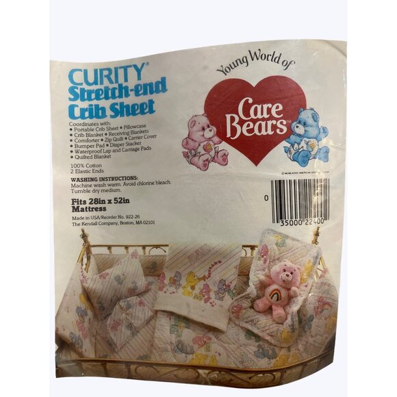 Care Bears Crib Sheet Stretch-End Fits 28x52 Inch Mattress Machine Washable - Picture 6 of 11